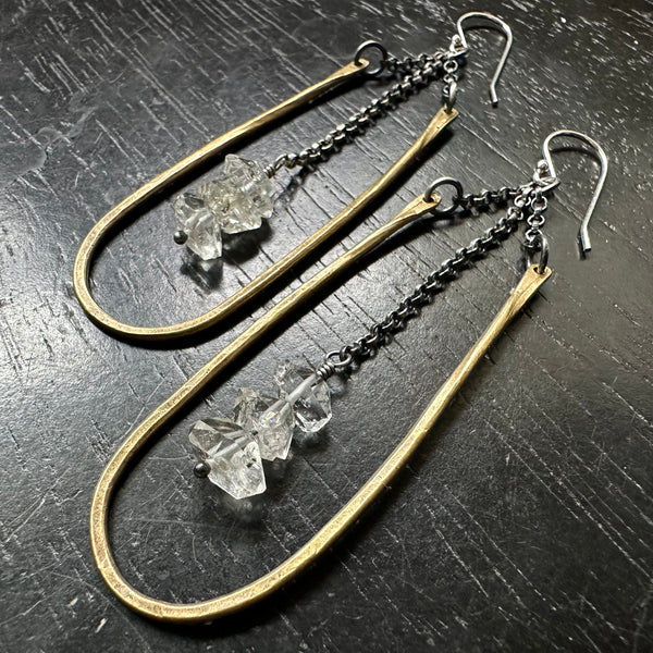 Medium Hestia Earrings with Herkimer Diamonds