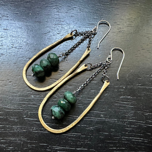 Small Hestia Earrings - Emerald
