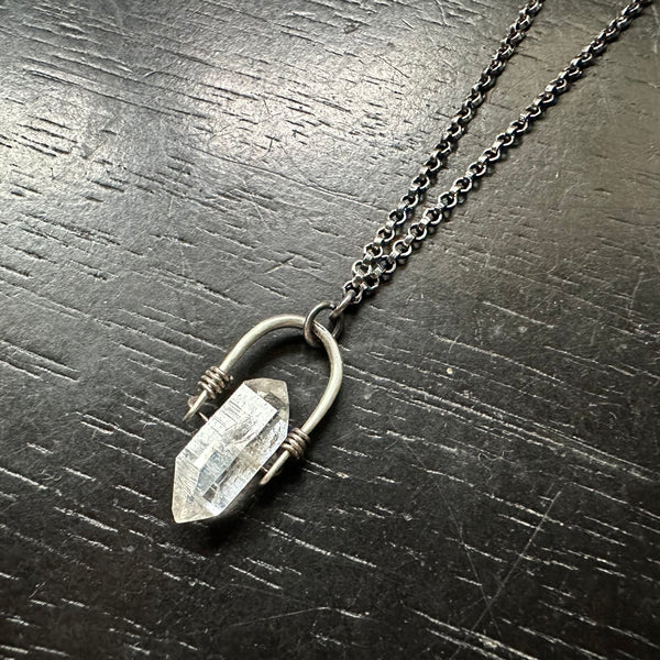 Sterling Silver Tiny Taliswoman, Faceted Herkimer (April Birthstone)