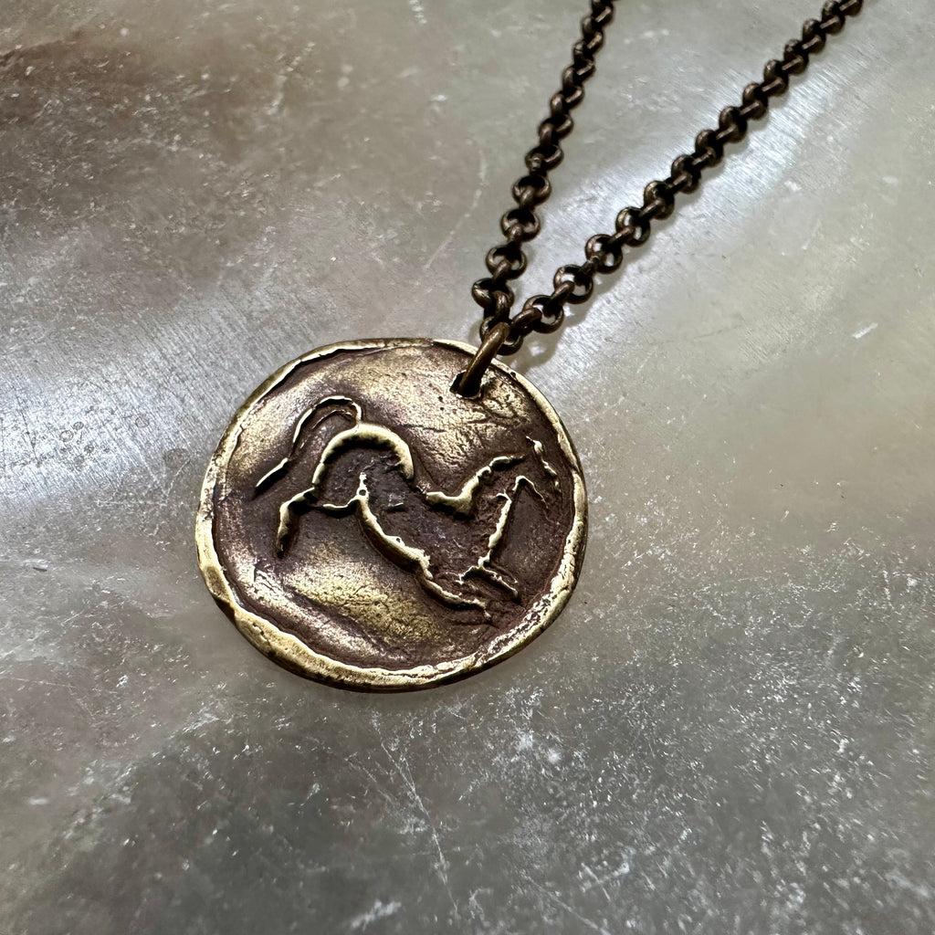 Year of the Horse Necklace in Brass – jenkahnjewelry