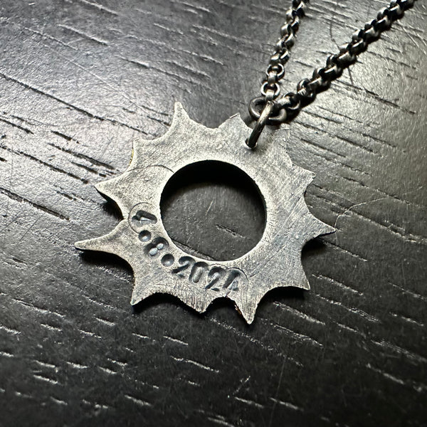 Gold Eclipse Pendant - Date on the Back