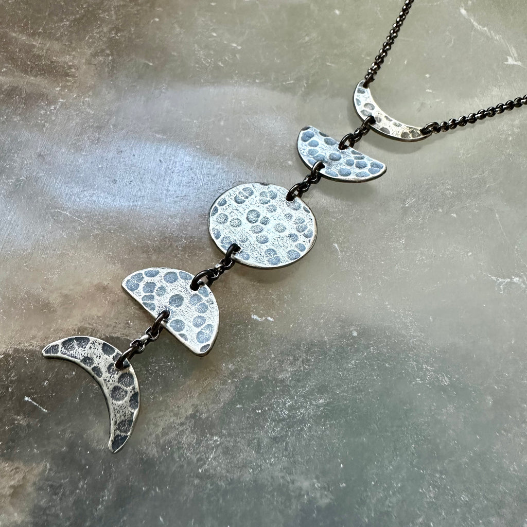 Silver Vertical Moon 5-Phase Necklace – jenkahnjewelry