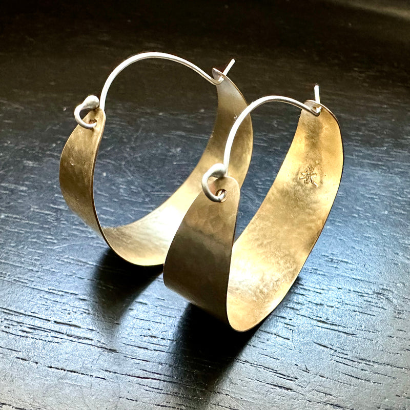 Wide Gold Hoop Earrings - 2 Sizes