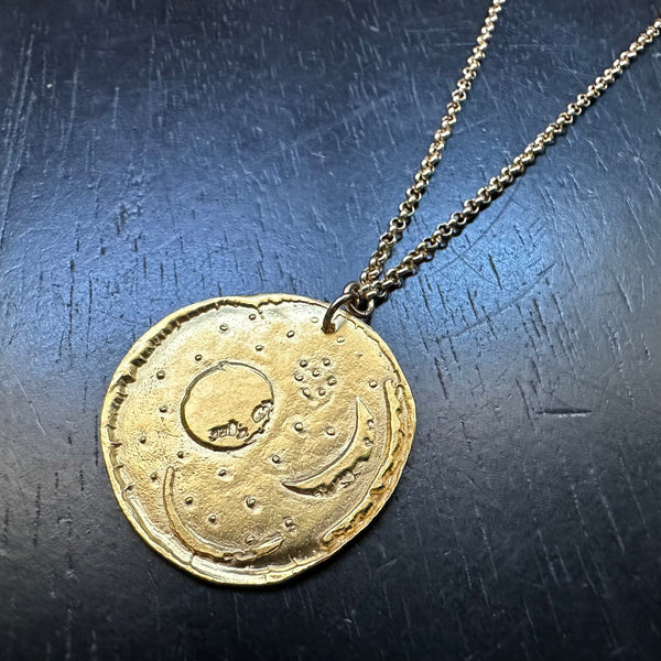 LIMITED EDITION Nebra Sky Disc GOLD Pendant/Necklace chain