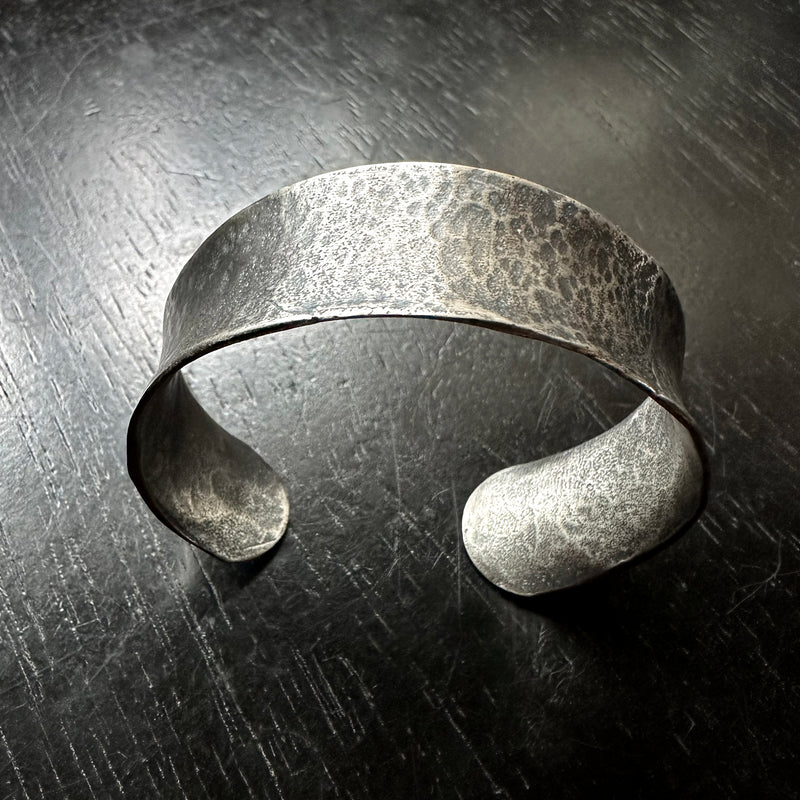 WE MADE 1 MORE! HAMMERED STERLING SILVER SOLID CUFF BRACELET