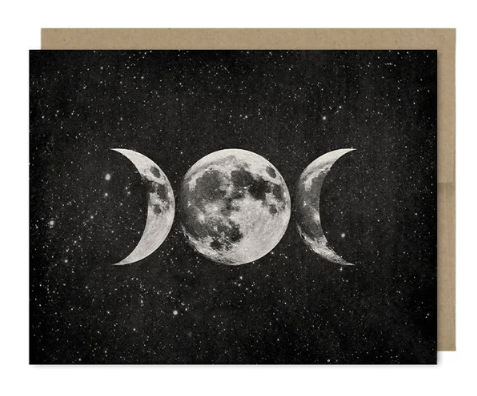 BLANK GREETING CARD/ENVELOPE: Your choice Moon Phase or Horoscope Card