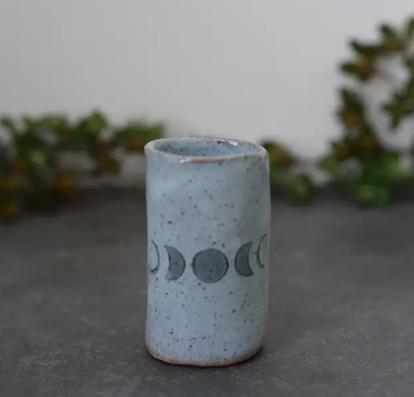 Moon Phase Small Pottery Tumbler/Vase