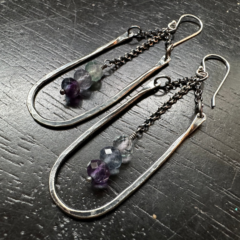 Small Silver Hestia Earrings with Your Choice of Crystal