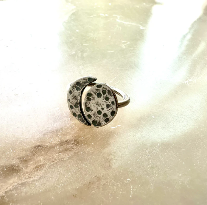 Moon Ring in Sterling Silver (adjustable from 1/2 1/2