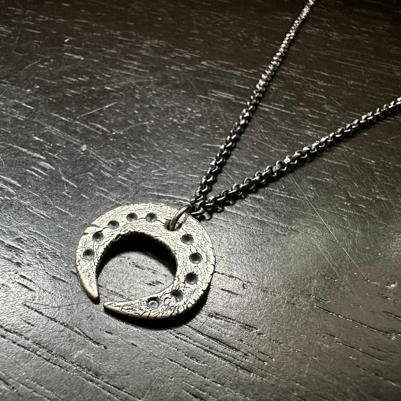 Ancient Moon Necklace - Silver