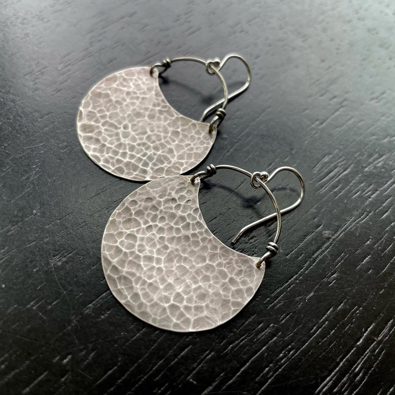 Silver DEEP Crescent Earrings - 3 Sizes