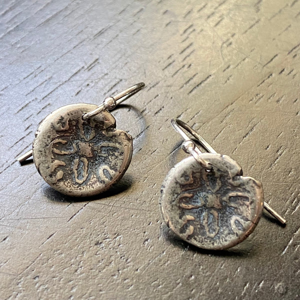 Orijen's Tiny Silver Sand Dollar Earrings