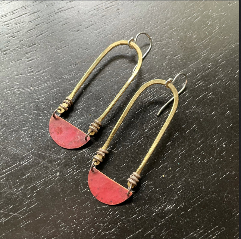 Selene Earrings with Copper: 3 Sizes