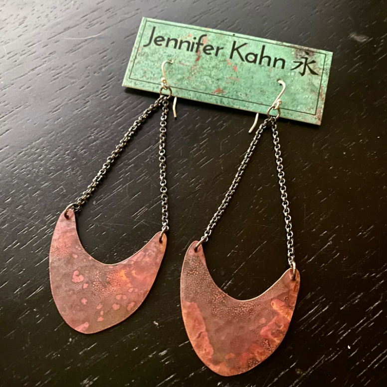 Copper Pendulum Earrings