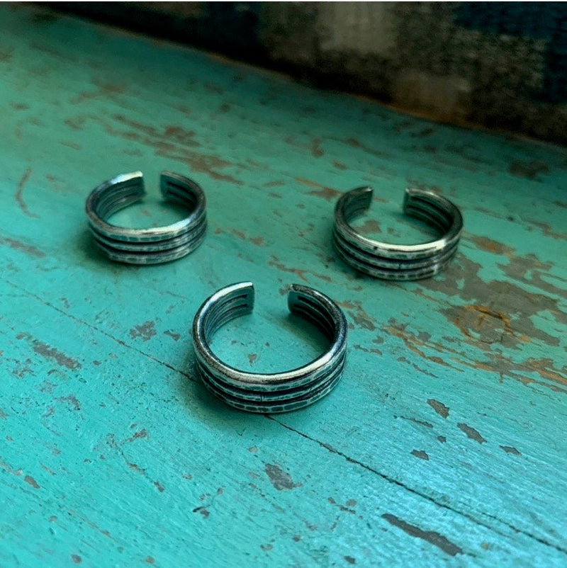 Triple Cuff Ring in Sterling Silver (adjustable)
