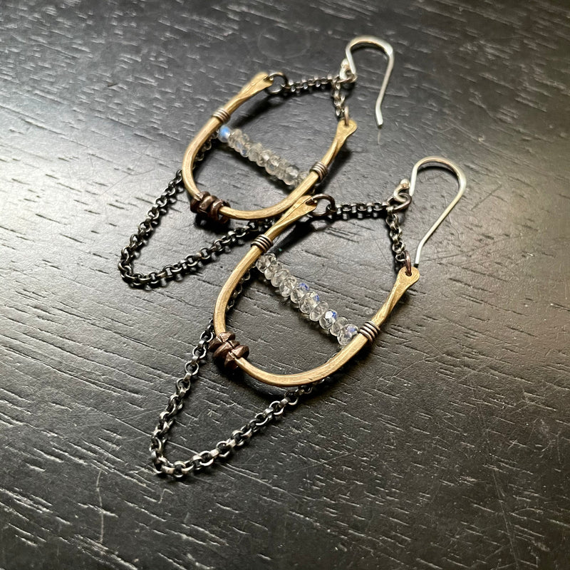 Artemis Earrings - Tiny with Moonstone