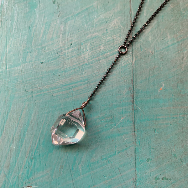 Herkimer Diamond Y Necklace - Sterling