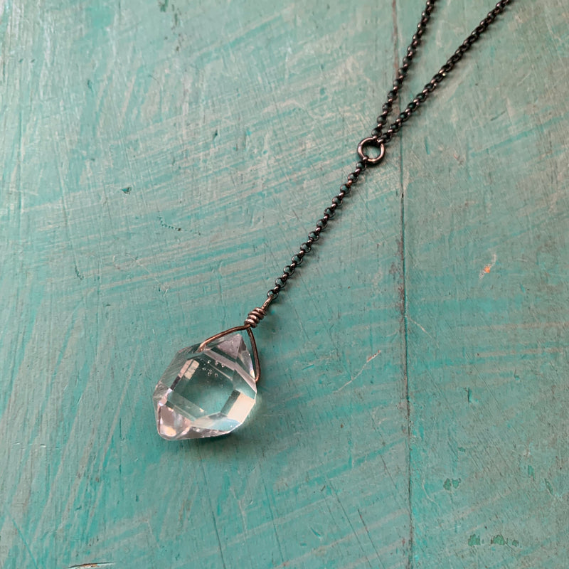 Herkimer Diamond Y Necklace - Sterling
