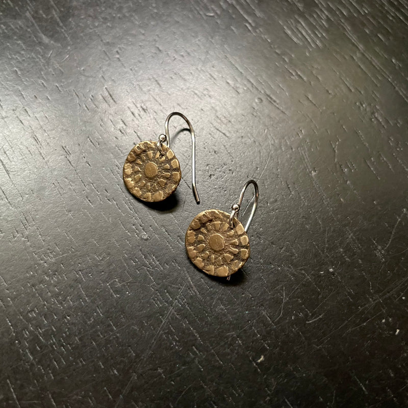 Orijen's Tiny Brass Floral Earrings