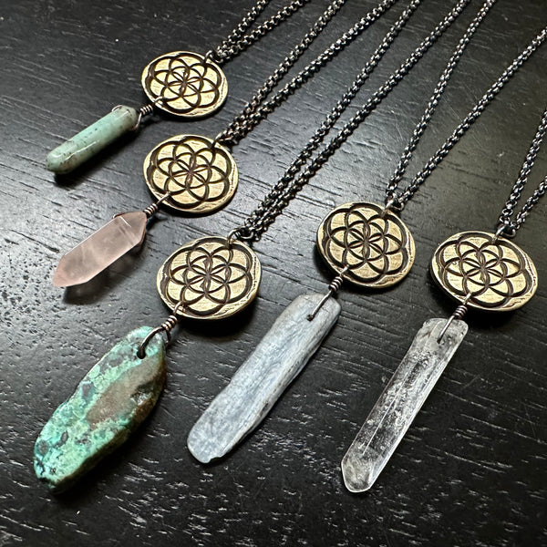 New Sacred Geometry Pieces with Crystals!