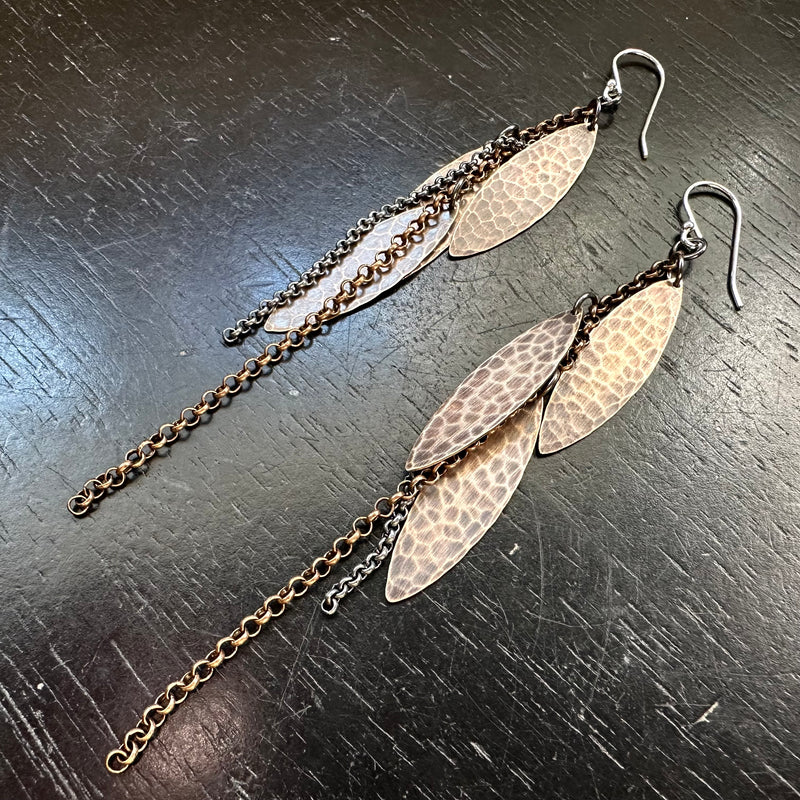 Mini Metal Feather Earrings