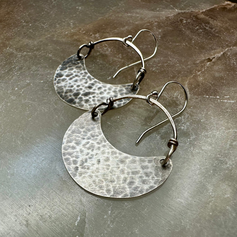 Silver Crescent Earrings