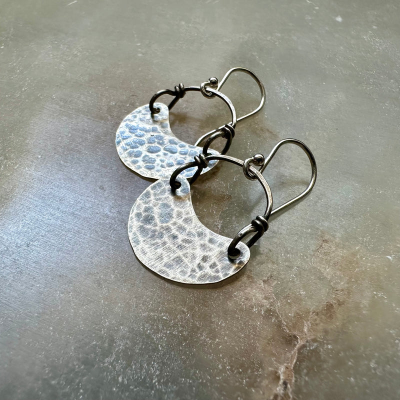 Silver Crescent Earrings