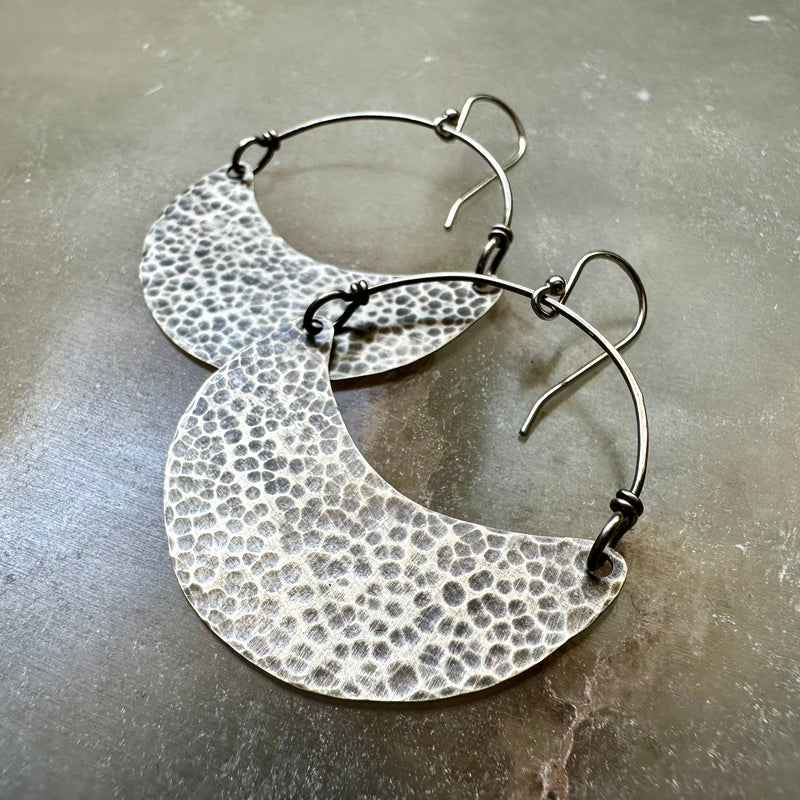 Silver Crescent Earrings