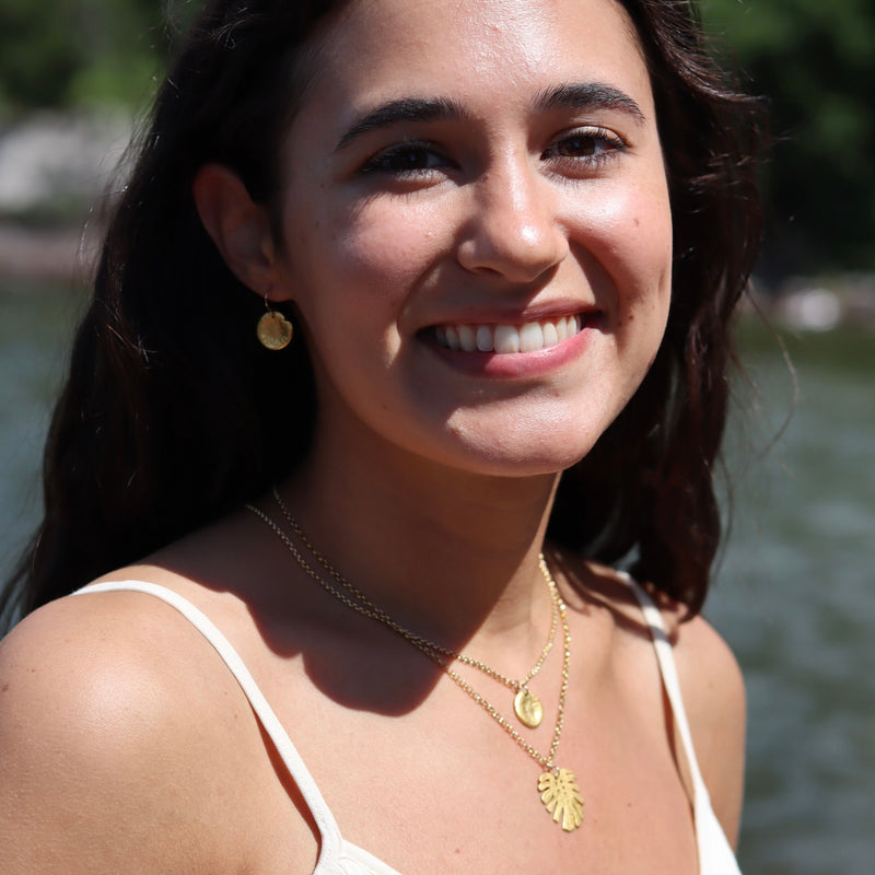 Gold Monstera Leaf Necklace