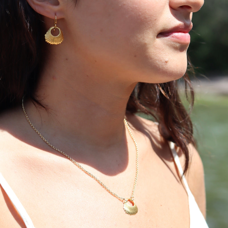 Orijen's Tiny Gold Seashell Earrings