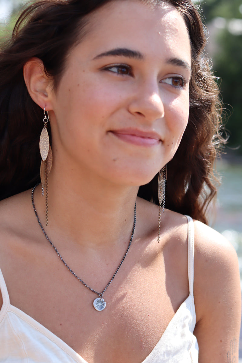 Mini Metal Feather Earrings