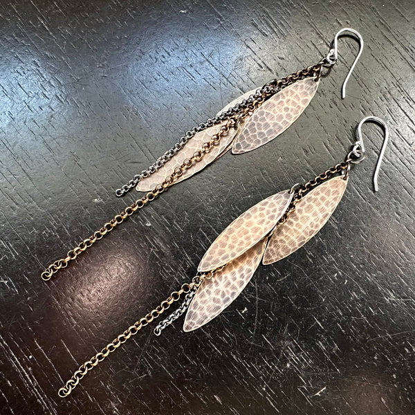 Mini Metal Feather Earrings