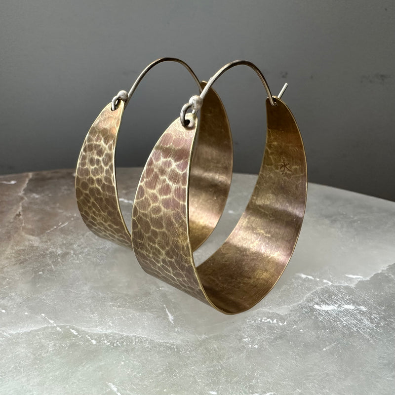 Wide Brass Hoops