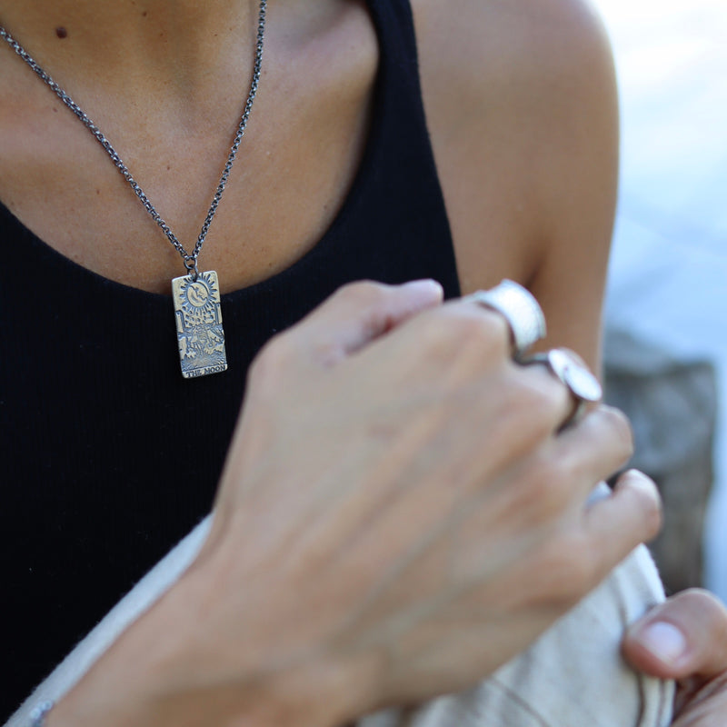 Moon Tarot Pendant - Silver