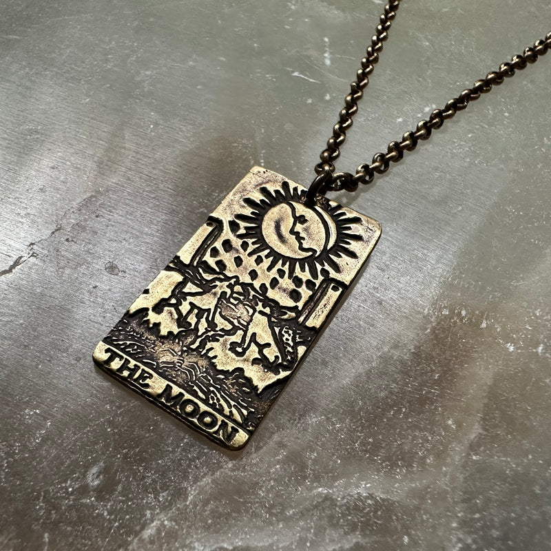 Moon Tarot Pendant - Brass