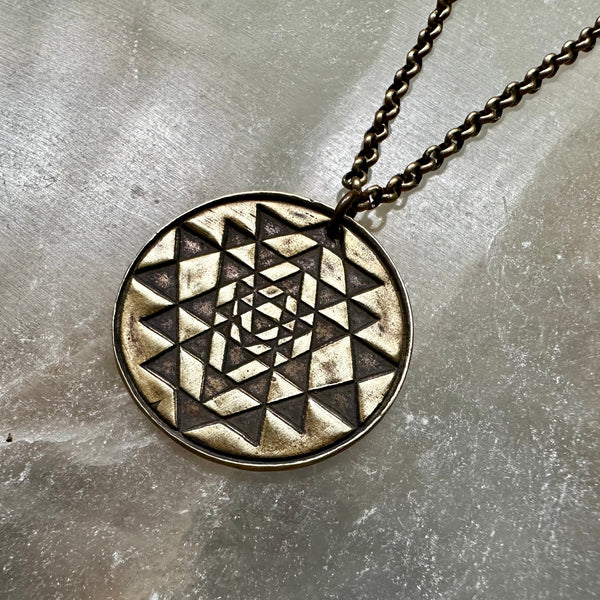 Sri Yantra Pendant - Brass