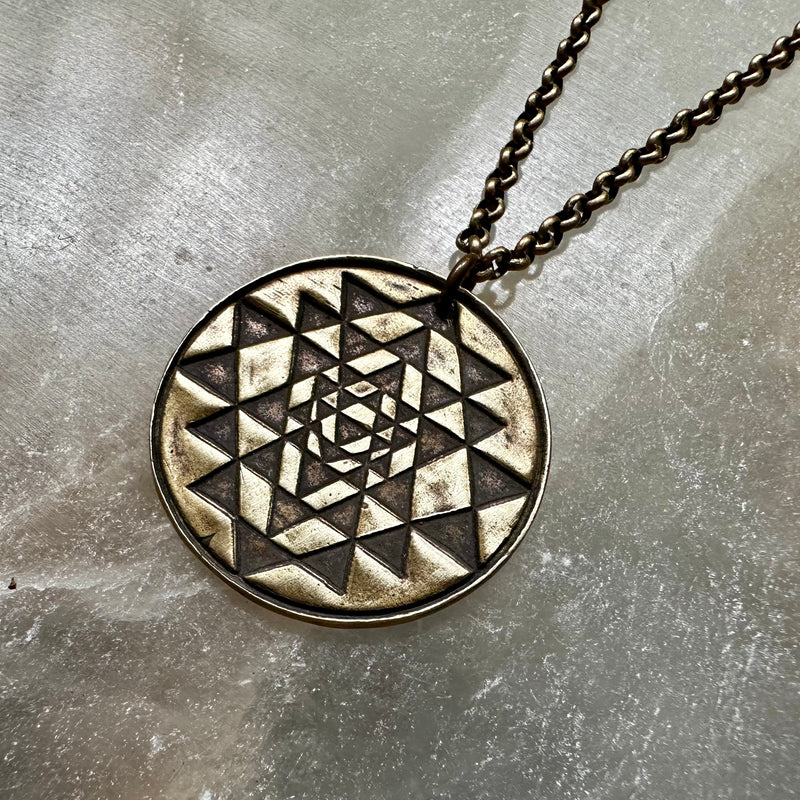 Sri Yantra Pendant - Brass