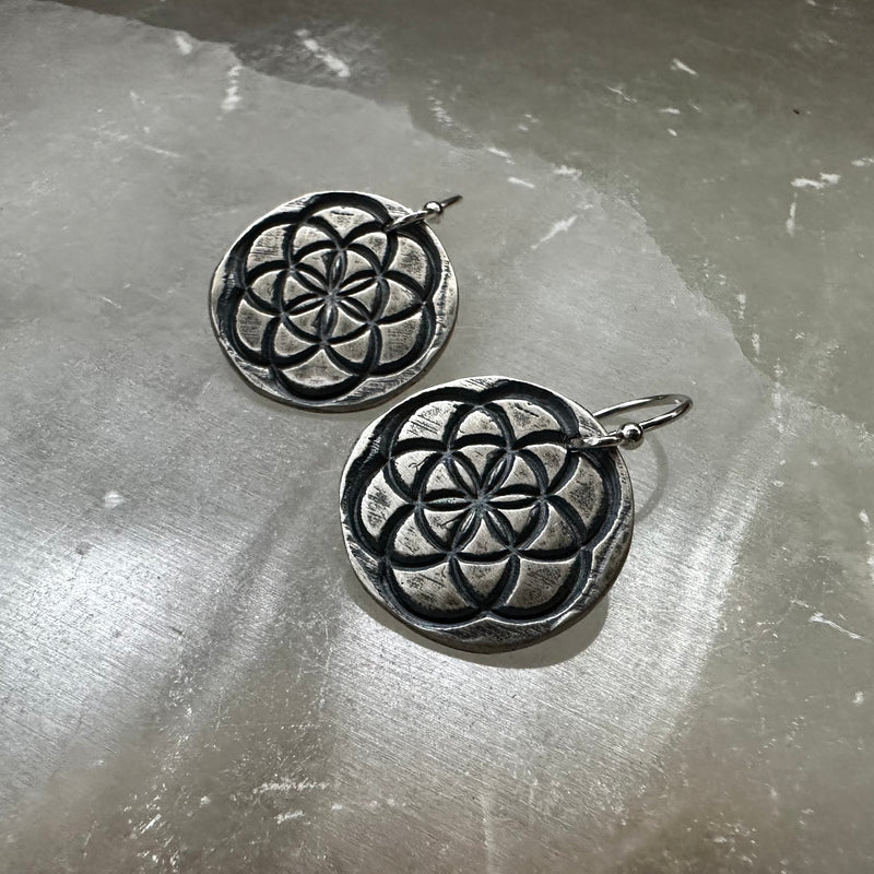 Seed of Life Earrings - Silver