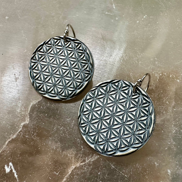 Flower of Life Earrings - Silver