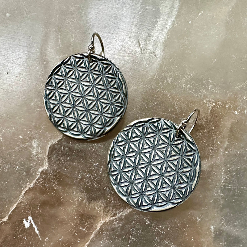 Flower of Life Earrings - Silver