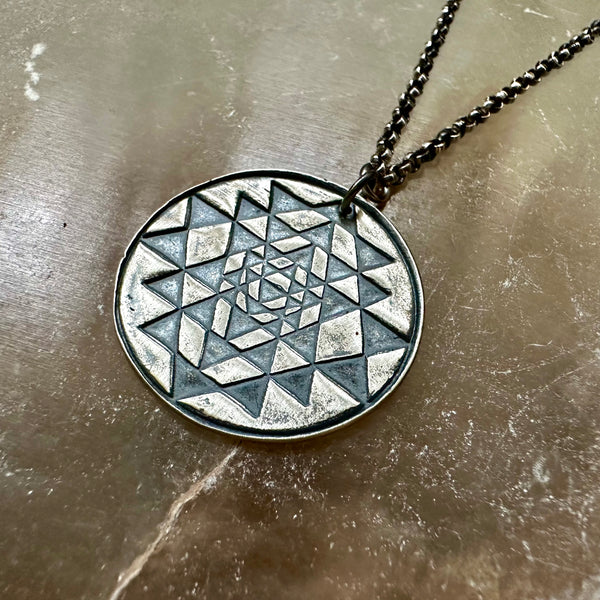 Sri Yantra Pendant - Silver