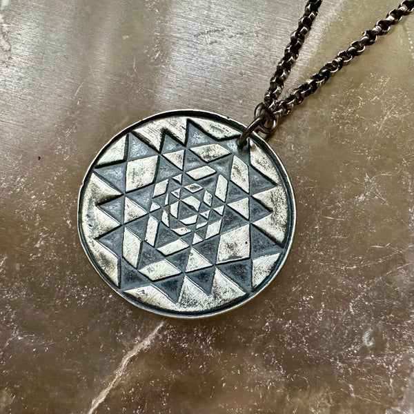 Sri Yantra Pendant - Silver