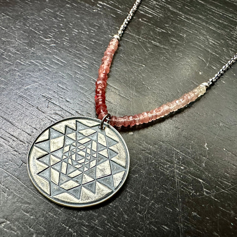 Sri Yantra Pendant- Silver WITH ANDESINE