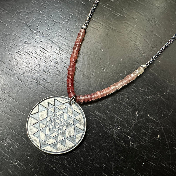 Sri Yantra Pendant- Silver WITH ANDESINE