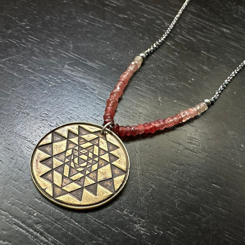 Sri Yantra Pendant- Brass WITH ANDESINE