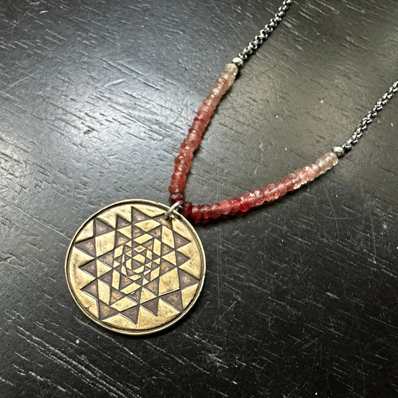 Sri Yantra Pendant- Brass WITH ANDESINE