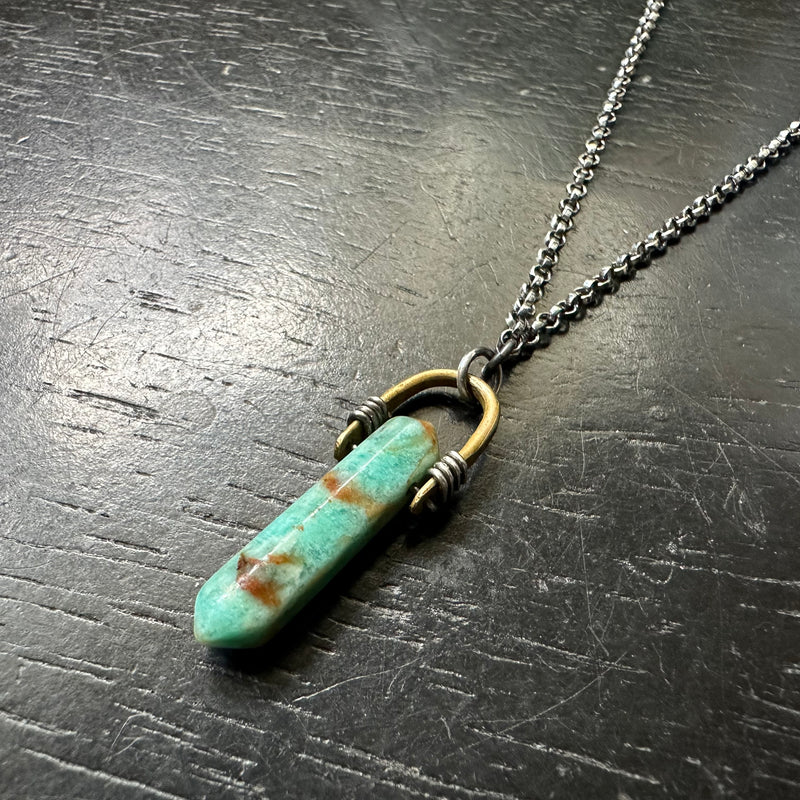 Double-Pointed Amazonite Taliswoman Necklace #2