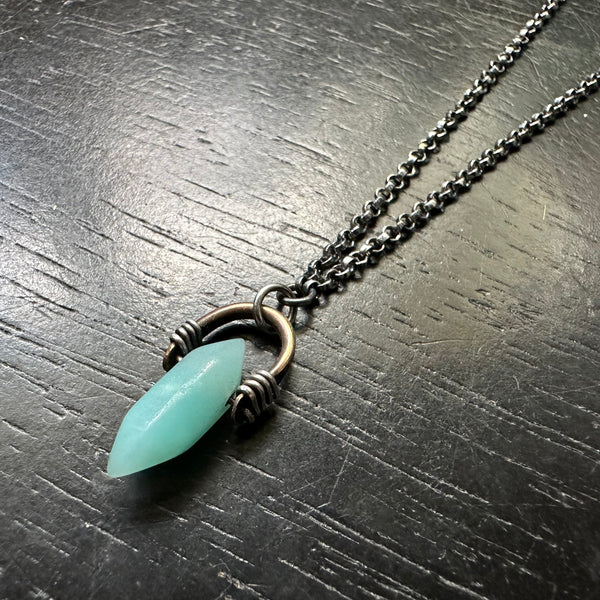 Double-Pointed Amazonite Taliswoman Necklace #3