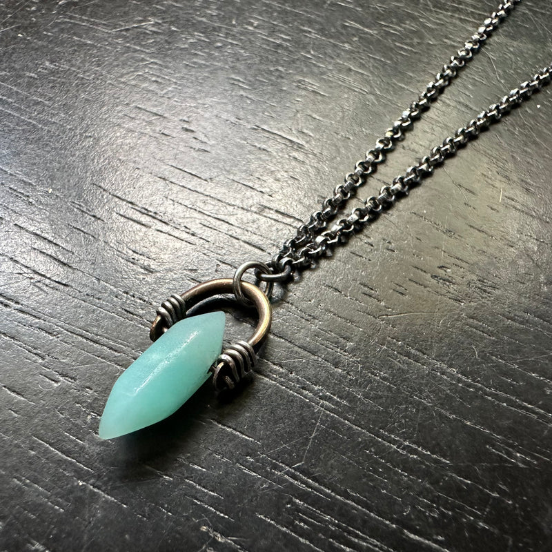 Double-Pointed Amazonite Taliswoman Necklace #3