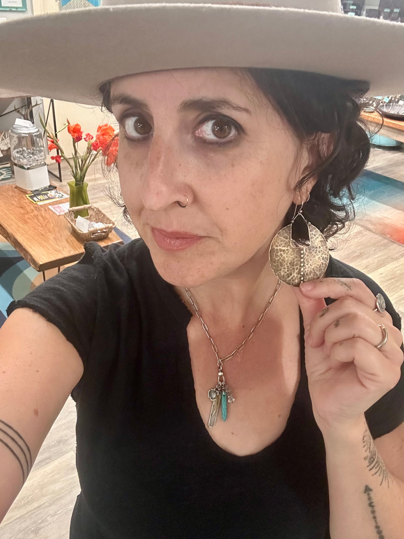 PRE-ORDER Carapace Shield Earrings - Brass